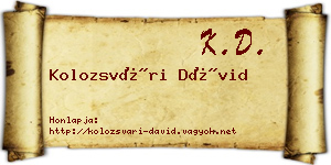 Kolozsvári Dávid névjegykártya