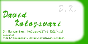 david kolozsvari business card